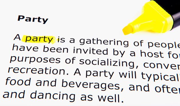 Text highlighted in yellow with felt tip pen