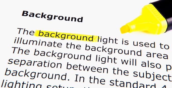 Text highlighted in yellow with felt tip pen
