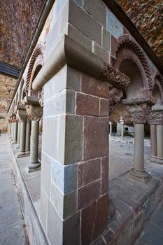 Large Rock Over the Royal Monastery in Aragon, Spain