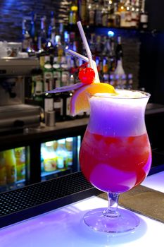 Cocktail - a mix of various drinks. Sometimes alcoholic drinks