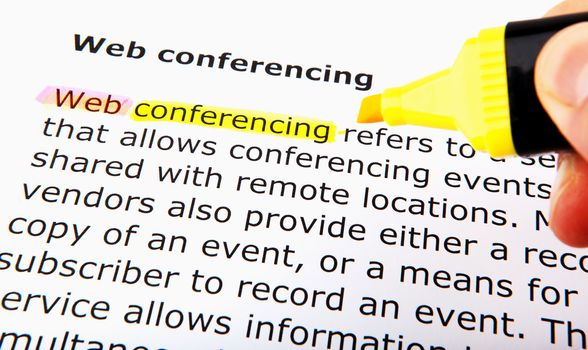Text highlighted in yellow with felt tip pen