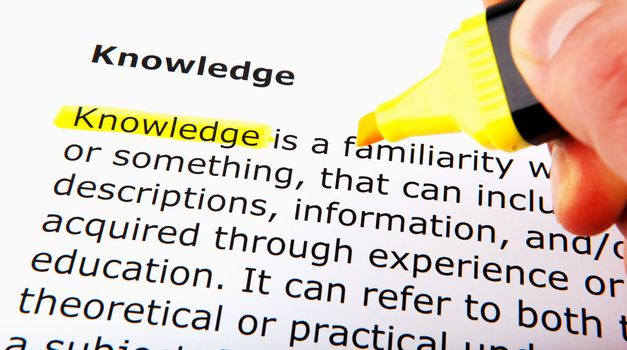 Text highlighted in yellow with felt tip pen