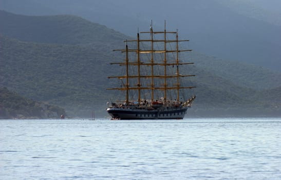 A sailboat at sea