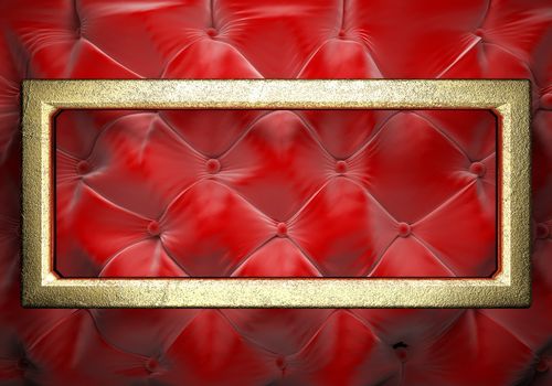 gold on red fabric background