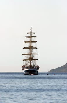 A sailboat at sea