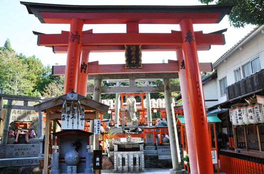 Fushimi Inari-taisha Shrine in Kyoto Japan, This shrine dedicated to the god of rice and sake 