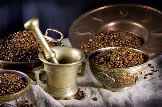 Coffee in grains is used for preparation of a popular and fragrant drink