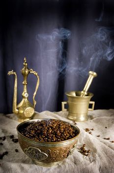 Coffee in grains is used for preparation of a popular and fragrant drink