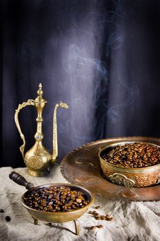 Coffee in grains is used for preparation of a popular and fragrant drink