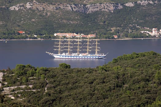 A sailboat at sea
