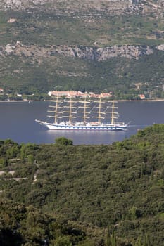 A sailboat at sea