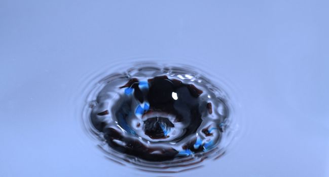 Blue Water Drop Splashing with Waves