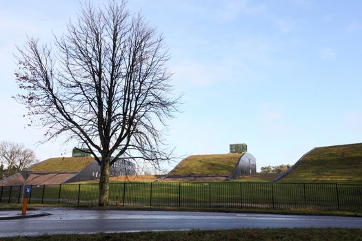 three buildings with green roofs or eco roofs in The Netherlands