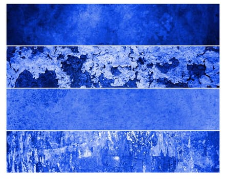 Illustration of four horizontal abstract blue backgrounds