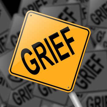 Illustration depicting a sign with a grief concept.
