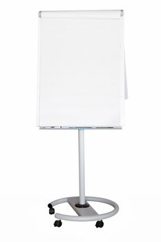 Blank flip chart isolated on a white background. File contains clipping path.