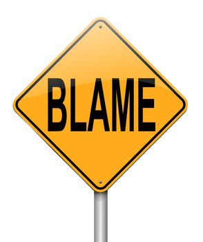 Illustration depicting a sign with an blame concept.