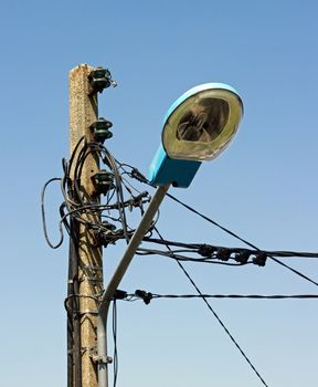 lighting system in the city and telephone connection (France Europe)