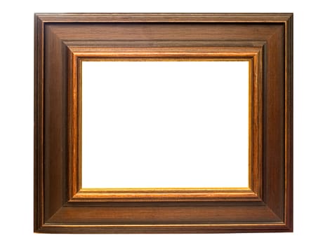 Massive wooden picture frame isolated on a white background. File contains clipping path.
