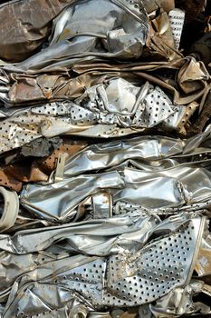 Crushed washing machines for metal recycling