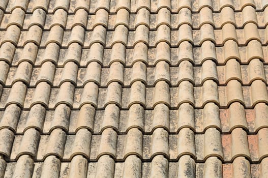 Ceramic roof tiles abstract background.