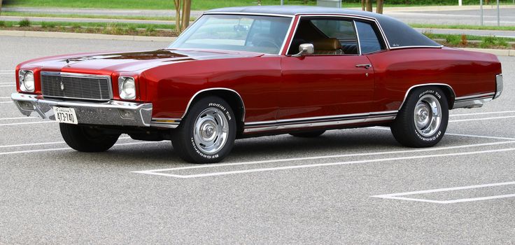 GLOUCESTER, VA, USA -SEPTEMBER 16: Vintage 1971 Chevrolet Monte Carlo in the Middle Peninsula Classic Cruisers Club weekly Car Show. Main Street Center. September 16, 2011 in Gloucester, VA, USA