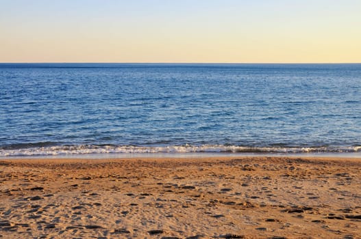 Beautiful beach with sea and sky