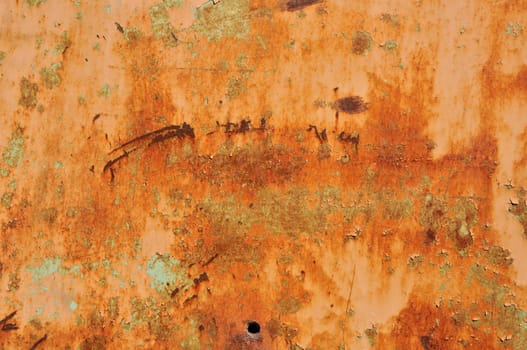 Rusty peeling metal surface. Abstract industrial texture.