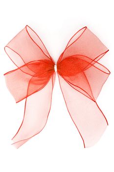 Red bow isolated on a white background.