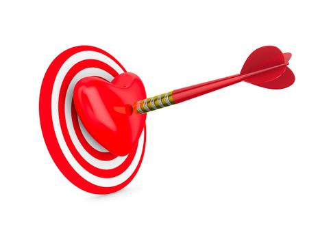 Dart on white background. Isolated 3D image