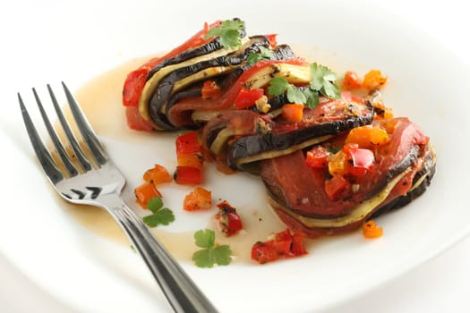 vegetables on the white plate