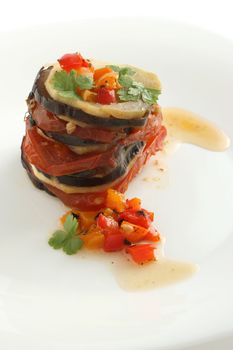 ratatouille on the white plate