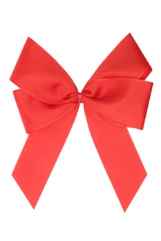 Red bow isolated on a white background. File contains clipping path.