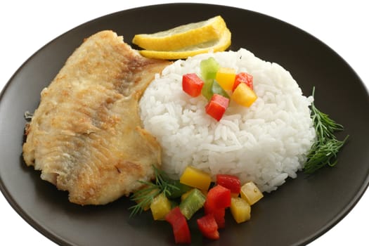 fried tilapia with boiled rice
