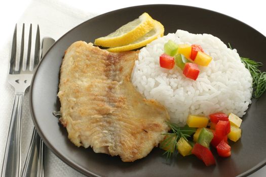 fried tilapia with boiled rice