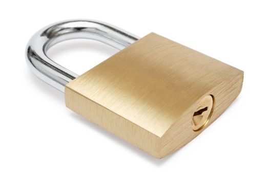 Lying padlock isolated on a white background.