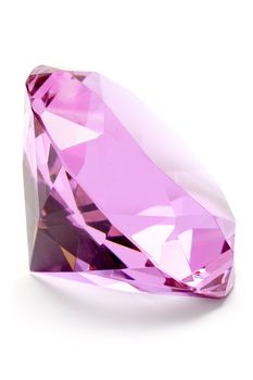 Pink gem isolated on a white background.