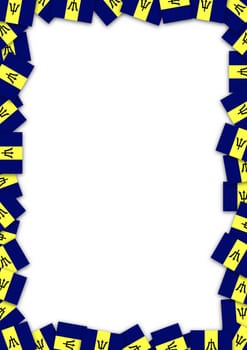 Illustrated frame made of Barbados flags