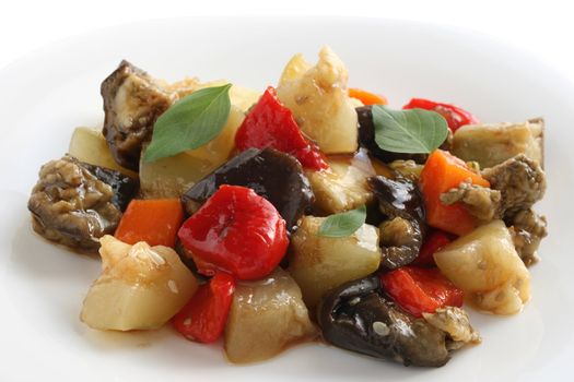 boiled vegetables with oil and soy sauce