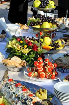 Catering food at a wedding party