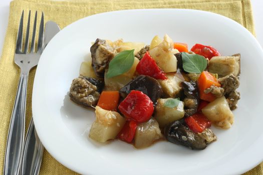 boiled vegetables with oil and soy sauce