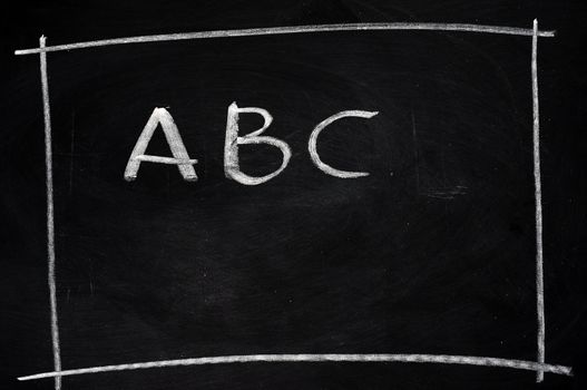 ABC written with chalk on blackboard