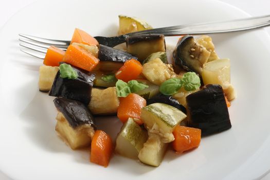 boiled vegetables with oil and soy sauce