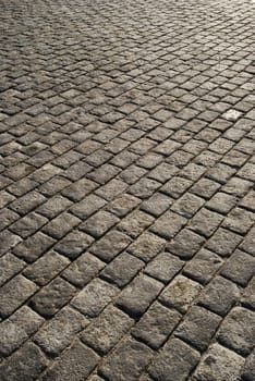 Granite grey town pavement close-up