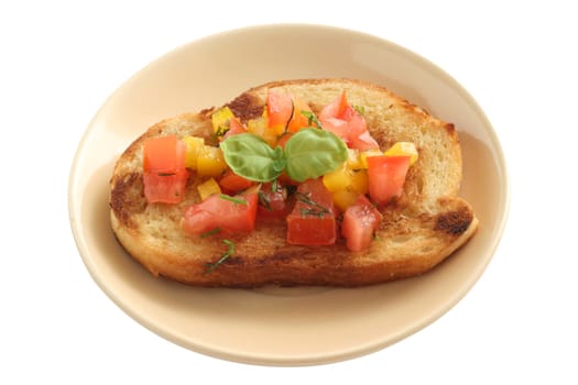 toast with cut vegetables