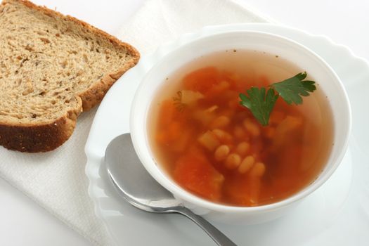 vegetable soup with bread