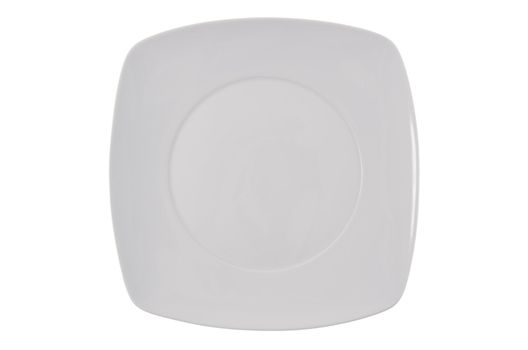 White square plate isolated on the background.