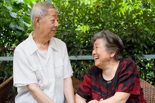 a senior couple soulful gaze