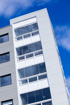 Window on the side of an modern house.