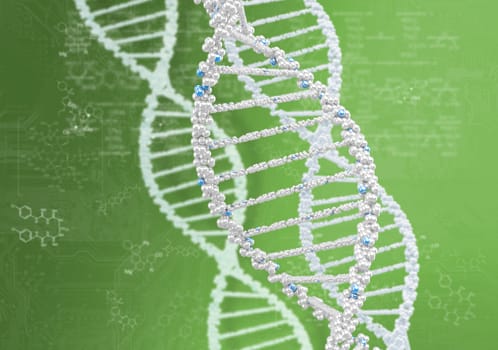 DNA helix against the colored background, scientific conceptual background